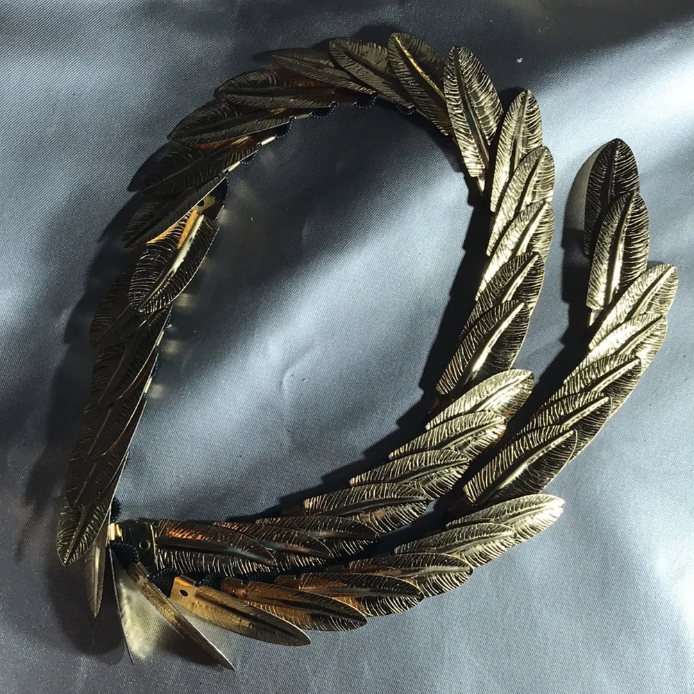 Gold plated stretch feather belt vintage - Picture 3 of 4